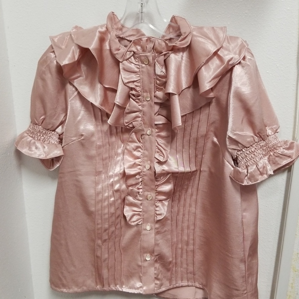 Pink Ruffle Blouse. - Picture 4 of 8